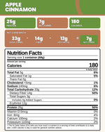 Apple Cinnamon Nutrition Facts panel with net carb breakdown