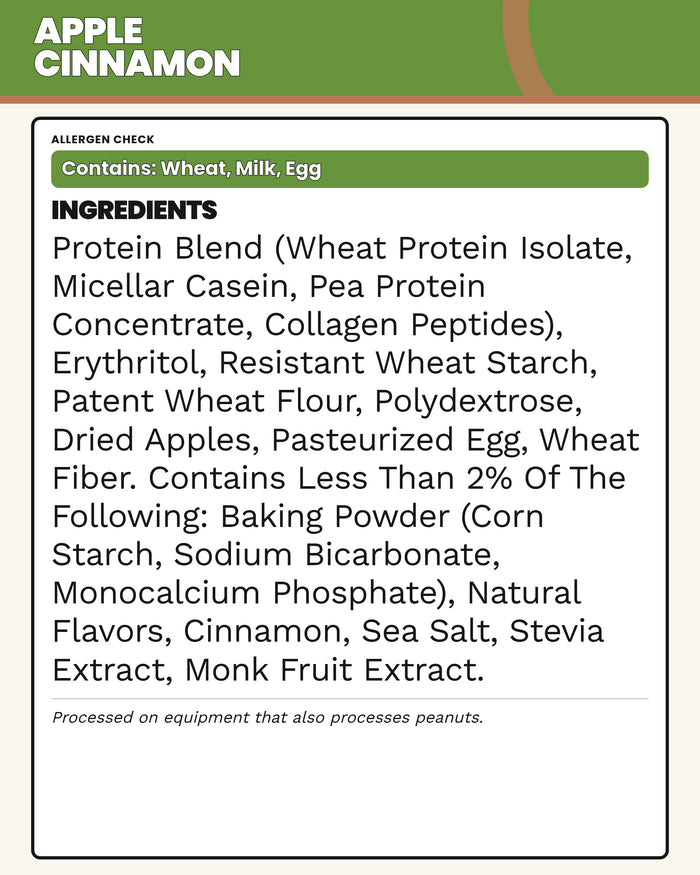Apple Cinnamon ingredients and allergen panel