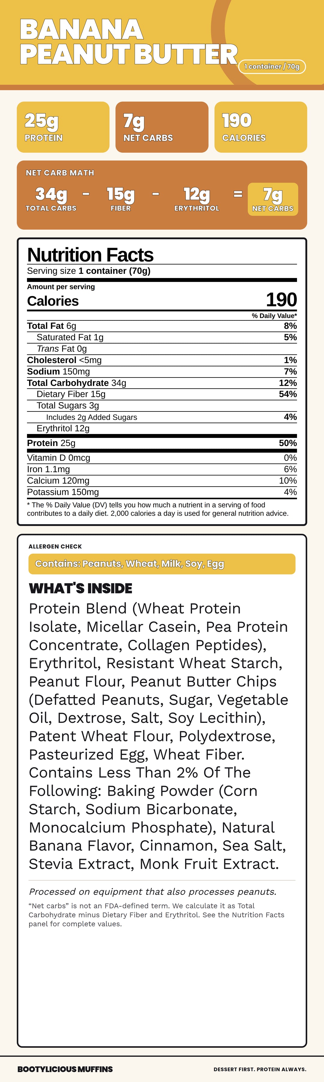 Banana Peanut Butter Nutrition Facts and ingredients