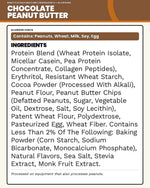 Chocolate Peanut Butter ingredients and allergen panel