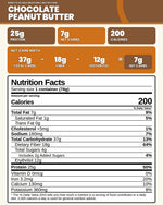 Chocolate Peanut Butter Nutrition Facts panel with net carb breakdown