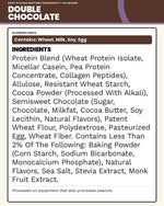 Double Chocolate ingredients and allergen panel