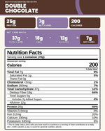 Double Chocolate Nutrition Facts panel with net carb breakdown