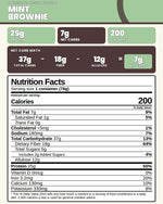 Mint Brownie Nutrition Facts panel with net carb breakdown